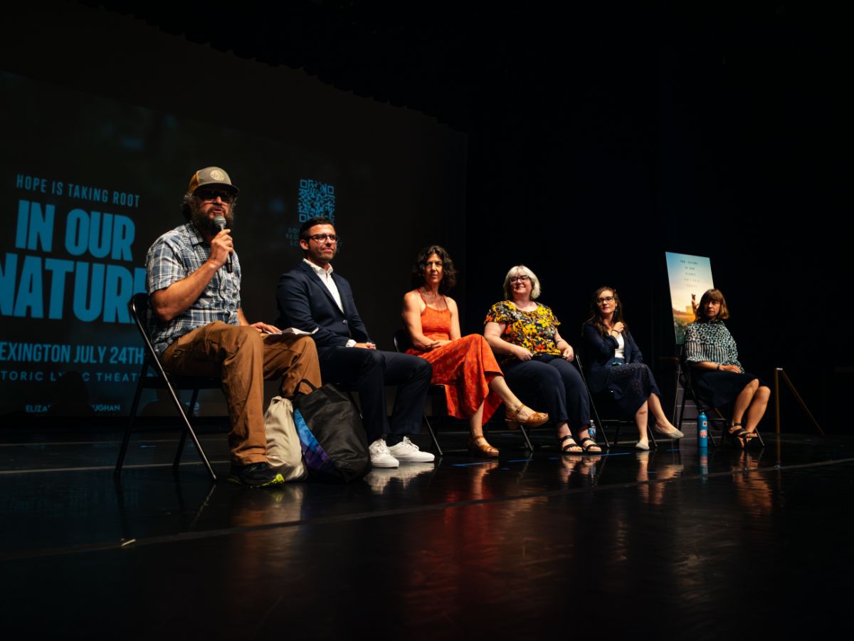 Filmmakers and subjects on stage for a Q&A panel