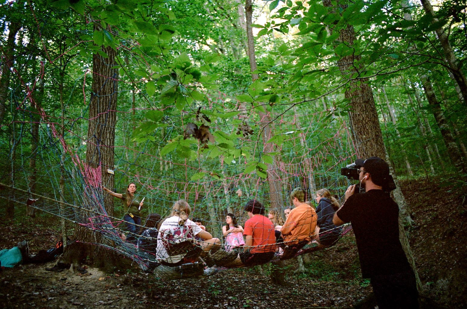 James Parker filming at Red Oaks Forest School